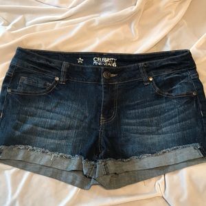 Womens celebrity pink jean shorts